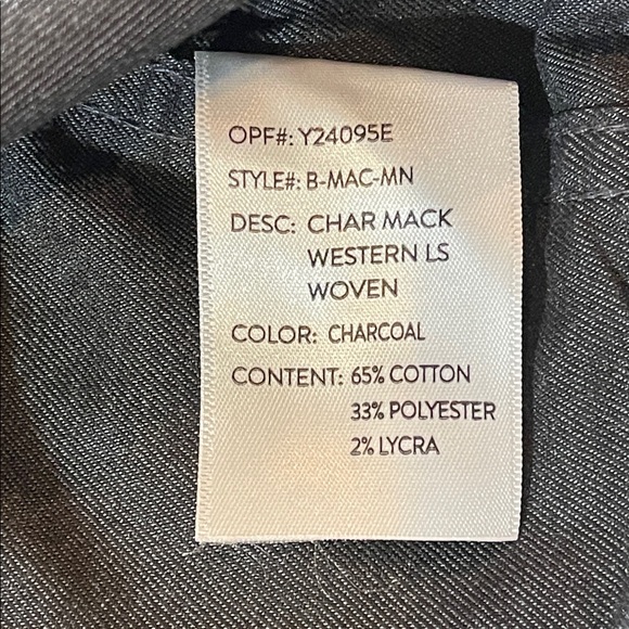 Men’s Outlander Charcoal Casual Button Down Shirt S - Picture 3 of 9